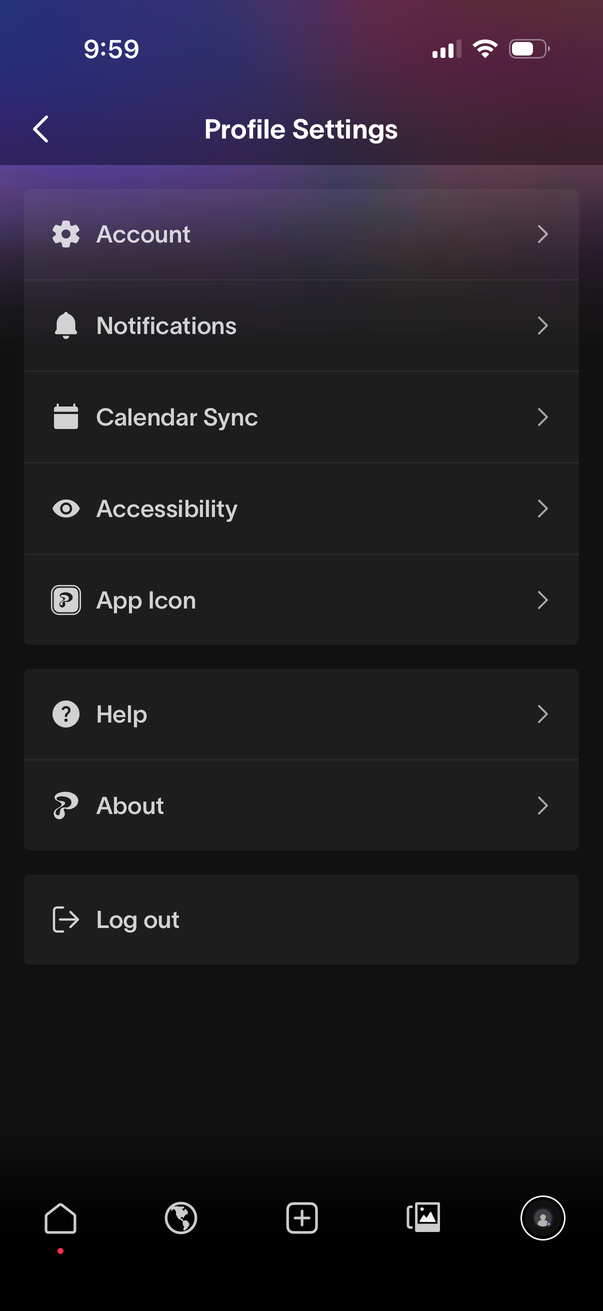 partiful settings screenshot